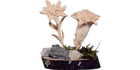 Composizione di fiori in legno naturale con base, linea da 9 cm - Demetz Deur