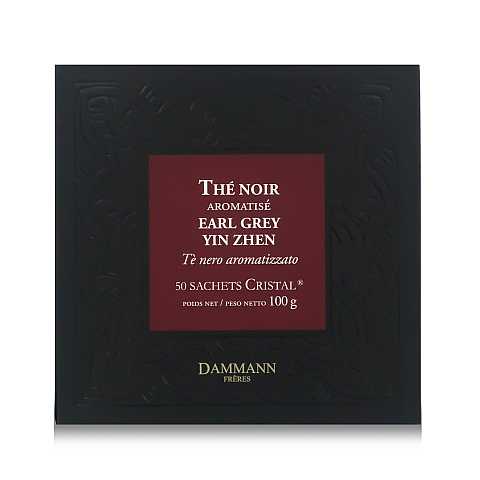Dammann Earl Grey Yin Zhen - Tè nero, 50 filtri Cristal, 100 grammi, Dammann Frères