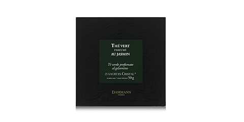 Dammann Jasmin Tè Verde Aromatizzato al Gelsomino, 25 Filtri Cristal, 50 Grammi, Dammann Frères