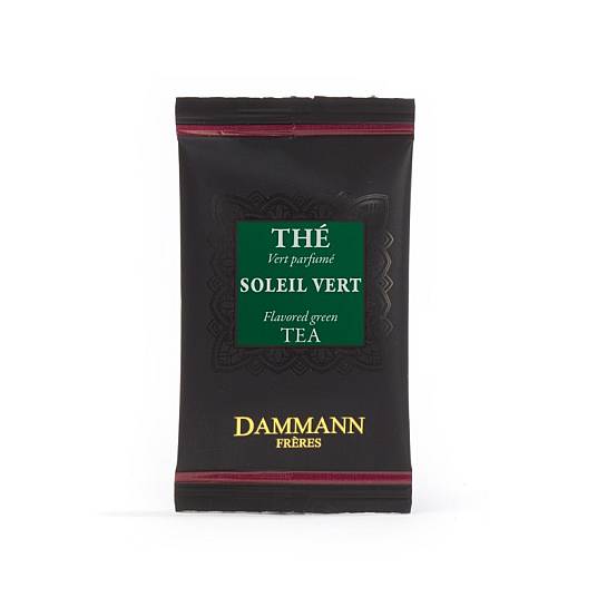 Dammann Soleil Vert - Tè verde aromatizzato con olio essenziale di arancia rossa, 24 filtri, Dammann Frères