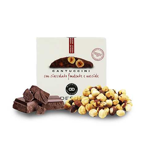 9 confezioni di cantuccini al cioccolato extra fondente e nocciola Piemonte IGP, biscotti artigianali - 9 x 200g