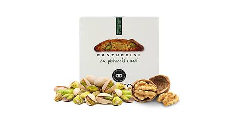 9 confezioni di cantuccini ai pistacchi e noci, biscotti artigianali - 9 x 200g