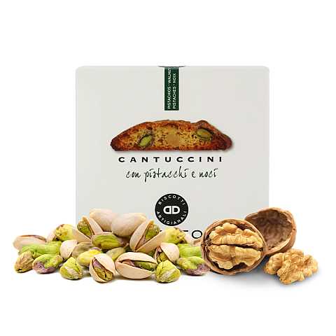 9 confezioni di cantuccini ai pistacchi e noci, biscotti artigianali - 9 x 200g