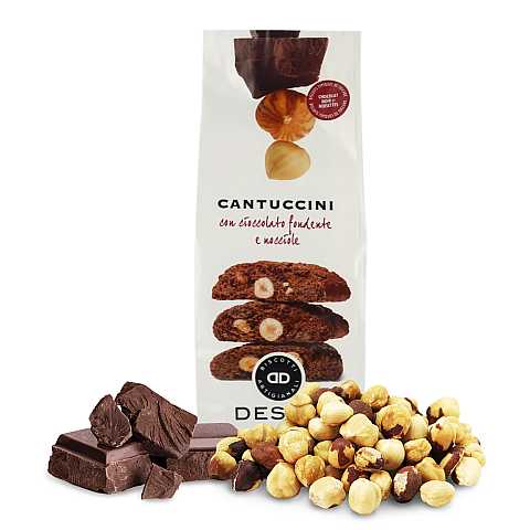 10 confezioni di cantuccini al cioccolato extra fondente e nocciola Piemonte IGP, biscotti artigianali - 10 x 180g