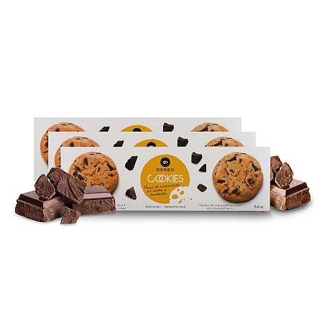 3 confezioni di biscotti di frolla al burro con pezzi di cioccolato al latte e fondente, Cookies artigianali - 3 x 160g