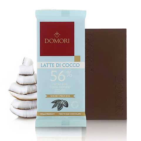 12 Tavolette di Cioccolato con Latte di Cocco, Massa di Cacao 56%, 75 Grammi l'Una (Tot. 900g)