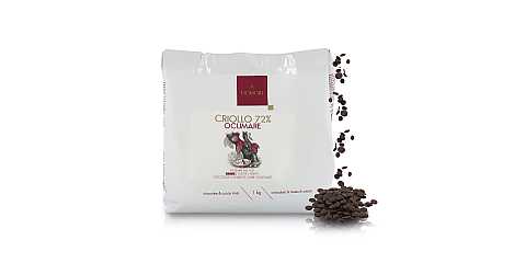 Gocce di Cioccolato Fondente Ocumare - Cacao Criollo 72%, 1 Kg