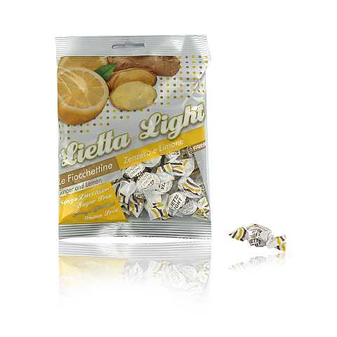 Farbo caramelle senza zucchero allo zenzero e limone, senza glutine, 50 gr - Lietta Light