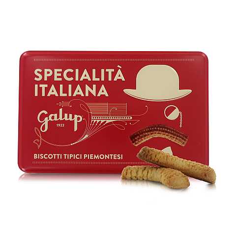 Galup Biscotti Krumiri in Scatola di Latta, Specialità Piemontese, Sfornati in Italia, 250g