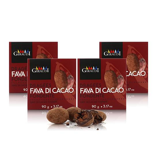 Fave di cacao tostate ricoperte di cioccolato fondente artigianale, 90g, linea Le Dragées