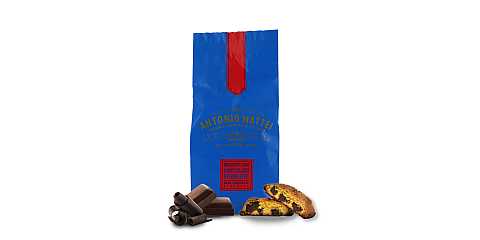 Cantucci con Cioccolato Fondente, Biscotti con Gocce di Cioccolato, Sacchetto 125g x 24