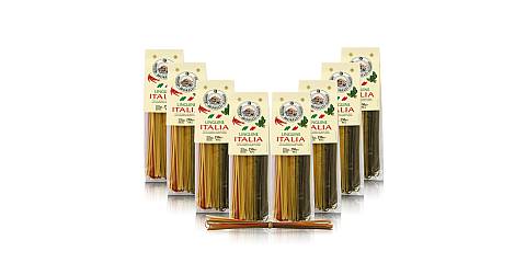 Linguine Tricolori Italia, Pasta Colorata, 8 Confezioni Da 250 Grammi