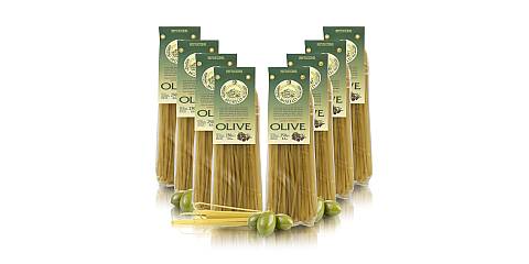 Fettuccine alle olive verdi, pasta aromatizzata, 8 confezioni da 250 grammi