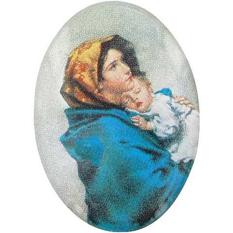 Calamita Figlia con immagine resinata della Madonna Miracolosa - 8 x 5,5 cm