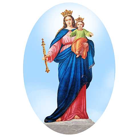 Statua Madonna di Fatima dipinta a mano con decorazioni color oro e strass (circa 22 cm)