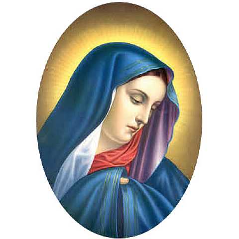 Tavola Lourdes con preghiera Ave Maria in inglese su legno rosa - 26 x 12,5 cm   