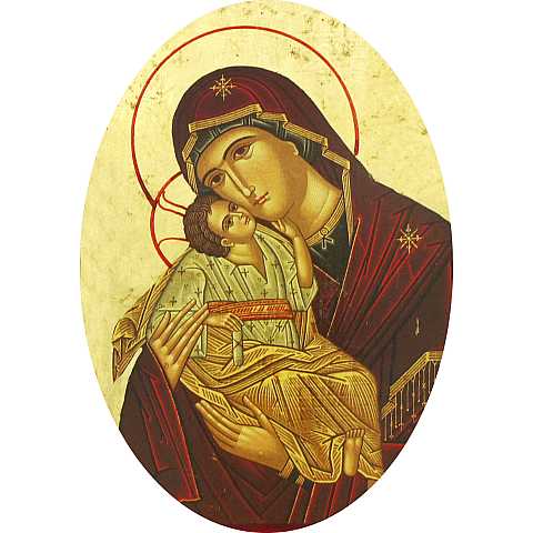 Calamita Beata Vergine di Boccadirio in metallo nichelato con preghiera in italiano