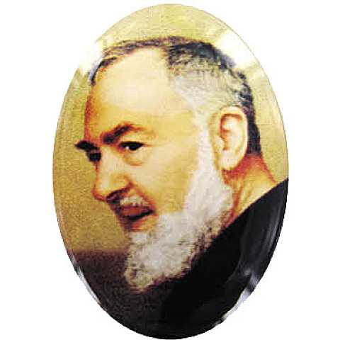 Adesivo resinato per rosario fai da te misura 2 - Padre Pio