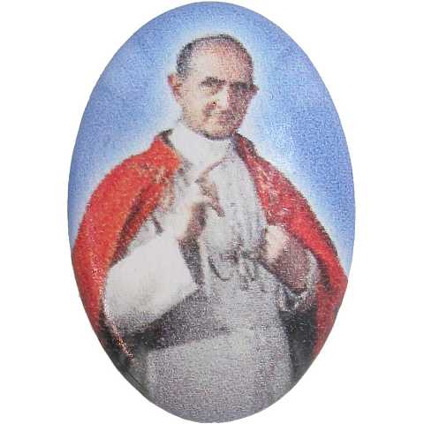 Portachiavi S. Giovanni Paolo II ovale in metallo nichelato