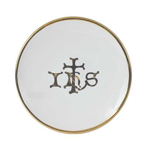 Patena in ceramica simbolo IHS 