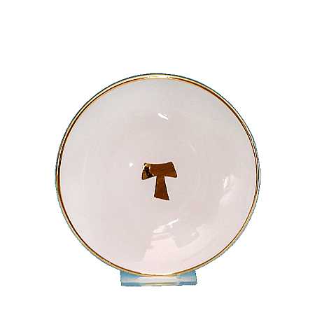 Patena in ceramica simbolo TAU  