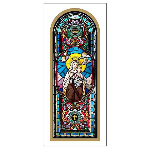 STOCK:  Madonna del Carmine stampa tipo vetrata  - 10 x 27 cm
