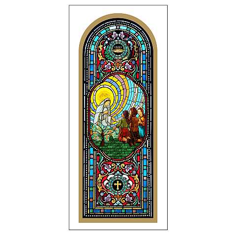STOCK: Madonna di Fatima stampa tipo vetrata  - 10 x 27 cm