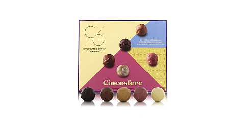 CG Ciocosfere: Scatola Di 20 Praline Con Ripieno Cremoso, Cioccolatini Artigianali Gourmet In Confezione Regalo, 240 Grammi