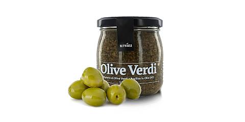 Pestato di olive verdi, pâté di olive e basilico con olio extra vergine d'oliva - 170 g