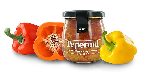 Pestato di peperoni, pâté di peperoni misti in olio extra vergine d'oliva - 170 g