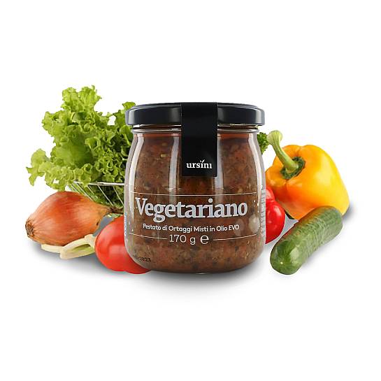 Pestato vegetariano, pâté di ortaggi misti in olio extra vergine d'oliva - 170g