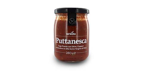 Sugo alla Puttanesca, Sugo Italiano con Olive, Capperi e Peperoncino, Sugo Piccante per Pasta, 260 g