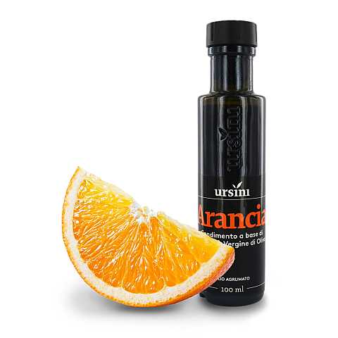 Olio agrumato aromatizzato all'arancia, extra vergine d'oliva, 100 ml
