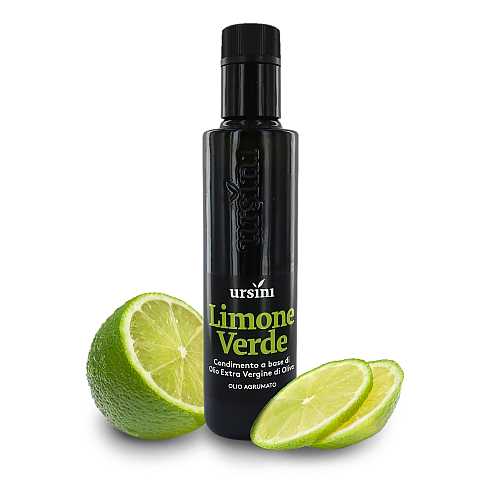 Olio agrumato aromatizzato al limone verde, extra vergine d'oliva, 250 ml