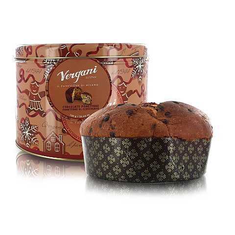 Panettone al Cioccolato in Scatola di Latta ''Ginger Bread'', 750 Grammi