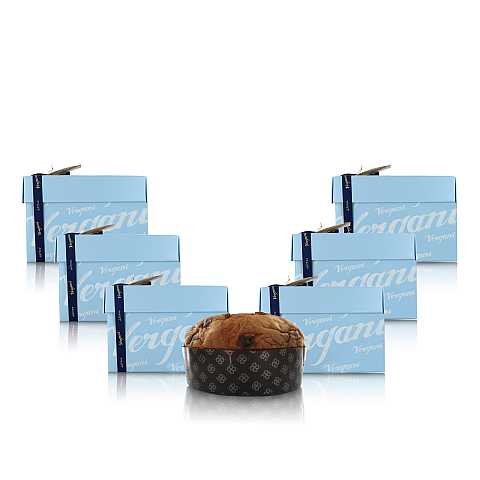 Panettone Excellence in scatola regalo azzurra, ricetta tradizionale milanese, 1kg - confezione da 6 pezzi