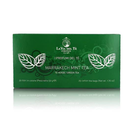 Marrakech Mint Tea, Tè Verde alla Menta, Astuccio con 20 Filtri da 2,5g - 50g