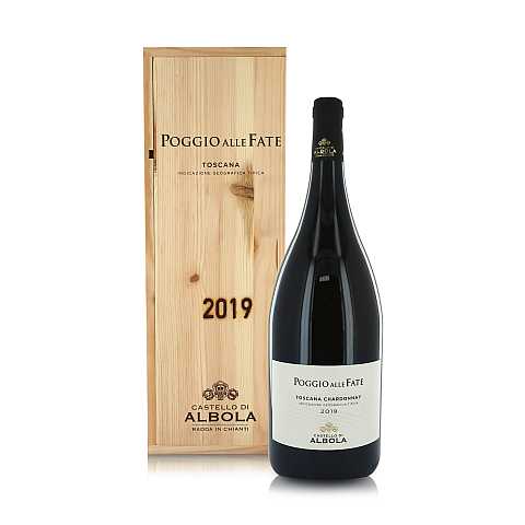 Castello d'Albola Vino Bianco Toscana Chardonnay IGT ''Poggio alle Fate'', 2019, Magnum 1,5 Lt in Scatola di Legno