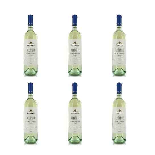 Zonin Vino Bianco Chardonnay Friuli DOC, 6 x 750 ml