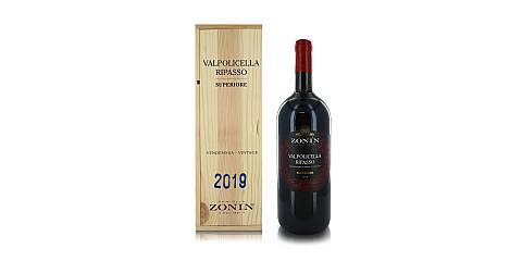 Zonin Vino Rosso Valpolicella Ripasso Superiore DOC, Magnum 1,5 Lt in Cassetta di Legno