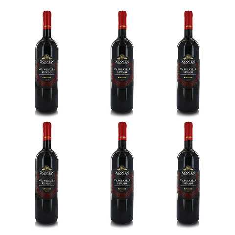 Zonin Vino Rosso Valpolicella Ripasso Superiore DOC, 6 x 750 Ml